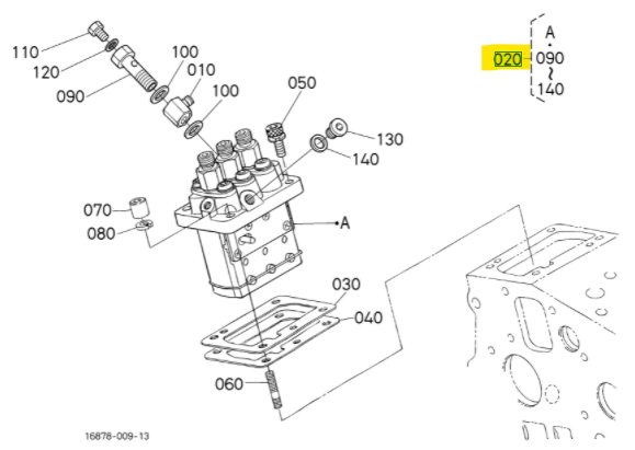 ТОПЛИВНЫЙ НАСОС ВЫСОКОГО ДАВЛЕНИЯ ТНВД KUBOTA D722