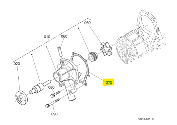 ПРОКЛАДКА ВОДЯНОЙ ПОМПЫ KUBOTA D1005