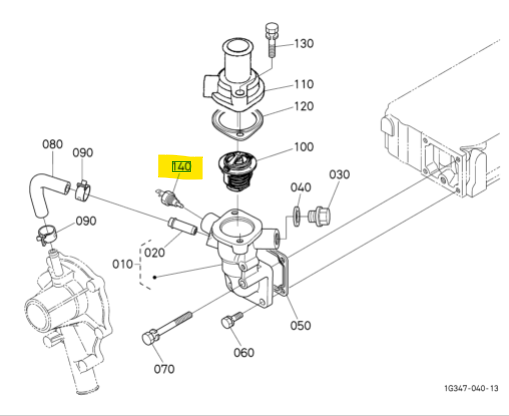 ДАТЧИК ТЕМПЕРАТУРЫ KUBOTA D1503