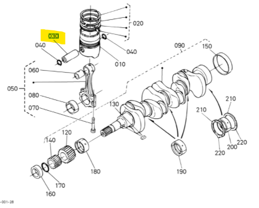 ПАЛЕЦ ПОРШНЯ KUBOTA V1305