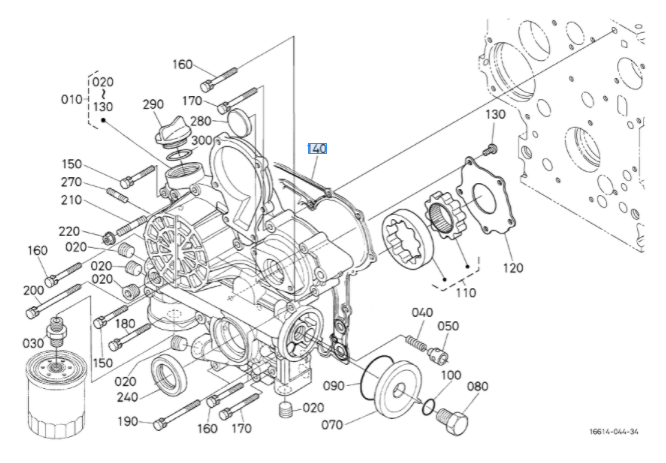 ПРОКЛАДКА ПЕРЕДНЕЙ КРЫШКИ ДВИГАТЕЛЯ KUBOTA V1305